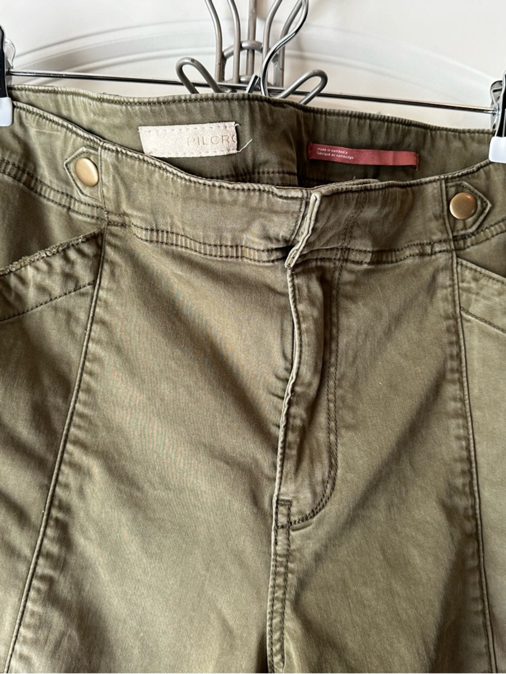 Anthropologie Pilcro Demilune Boot Olive Utility Pants - Picture 4 of 15